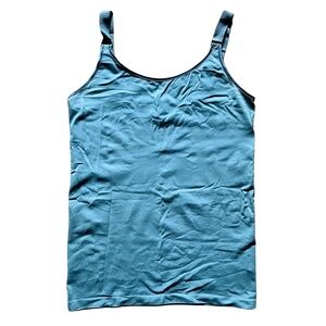 Banana Republic Women's Gray Blue Ribbon Strap Tank Top Balletcore Bodycon